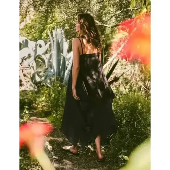 J.Crew Handkerchief Midi Dress, Black, M - Picture 3 of 6